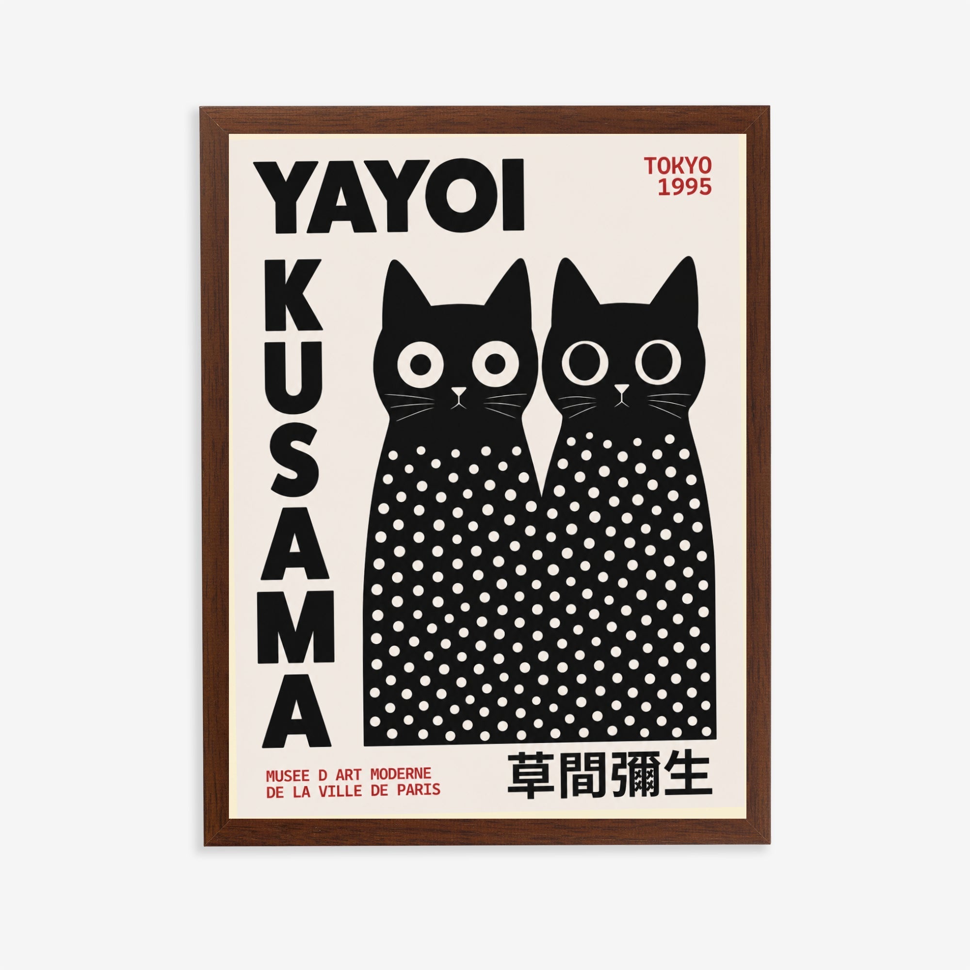 Yayoi Kusama Inspired Black Cat Poster