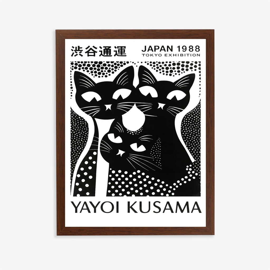 Black and white cat art print