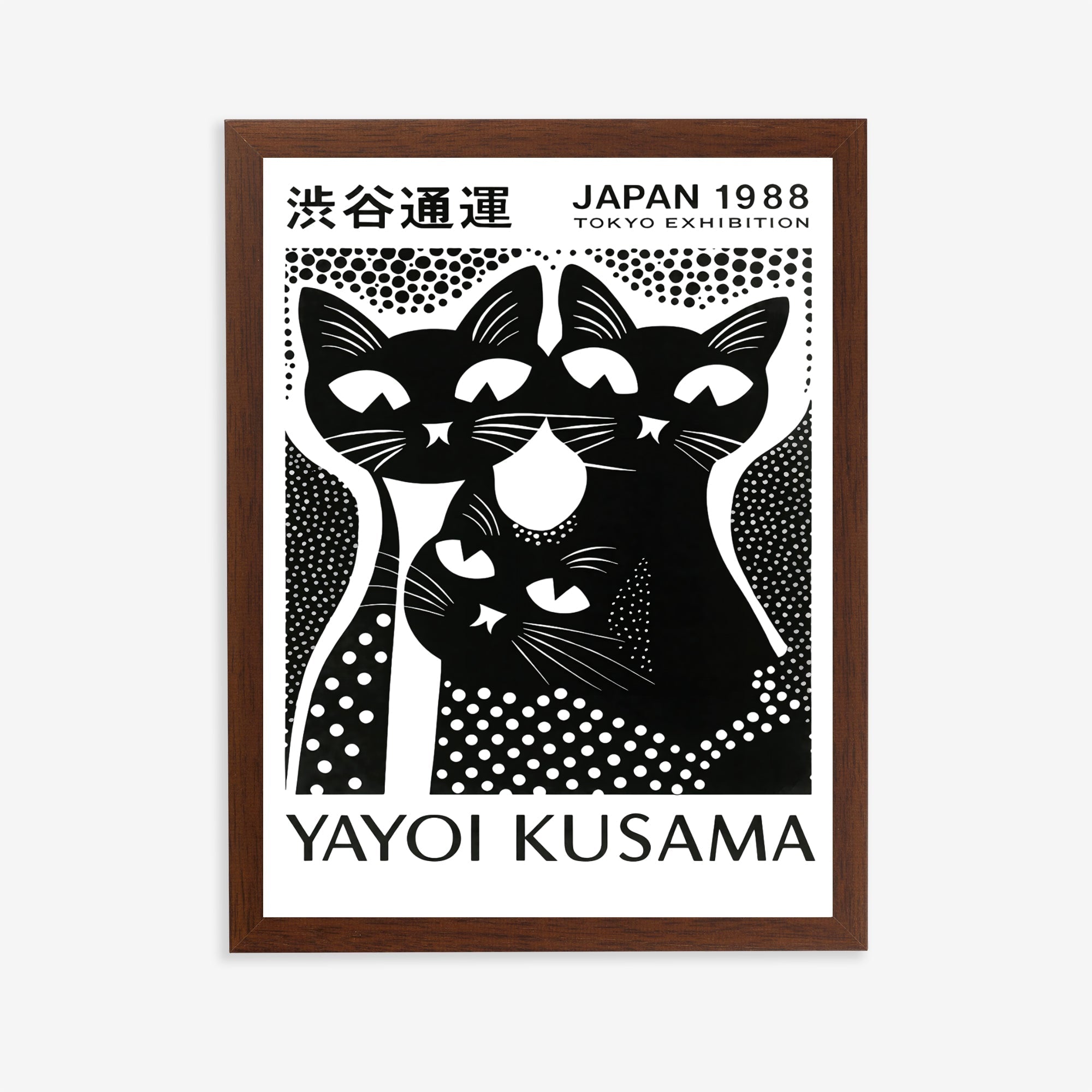 Black and white cat art print