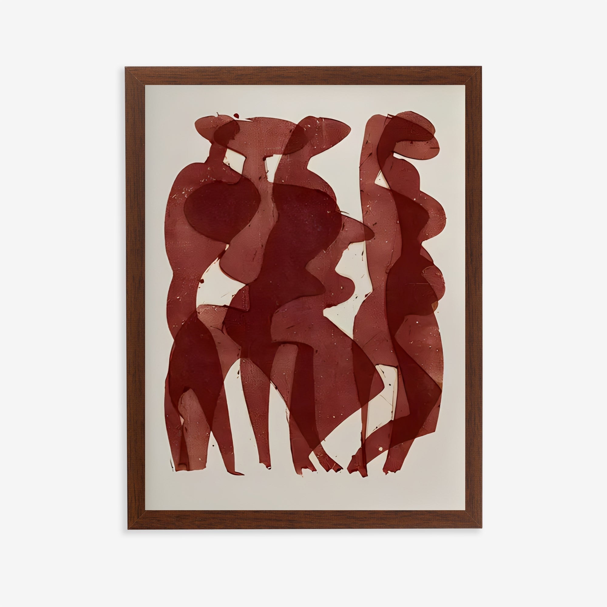 Red Tones Abstract Figurative Art Print