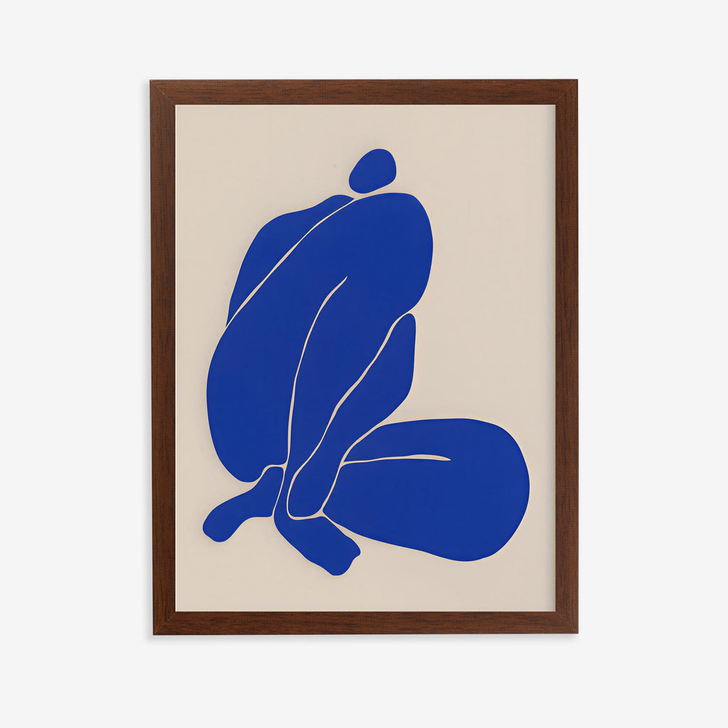 Blue Abstract Figure Wall Art Print