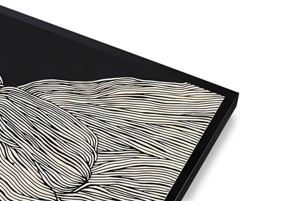 Abstract black and white wall art print
