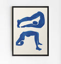 Contemporary Blue Abstract Figurative Wall Art Poster