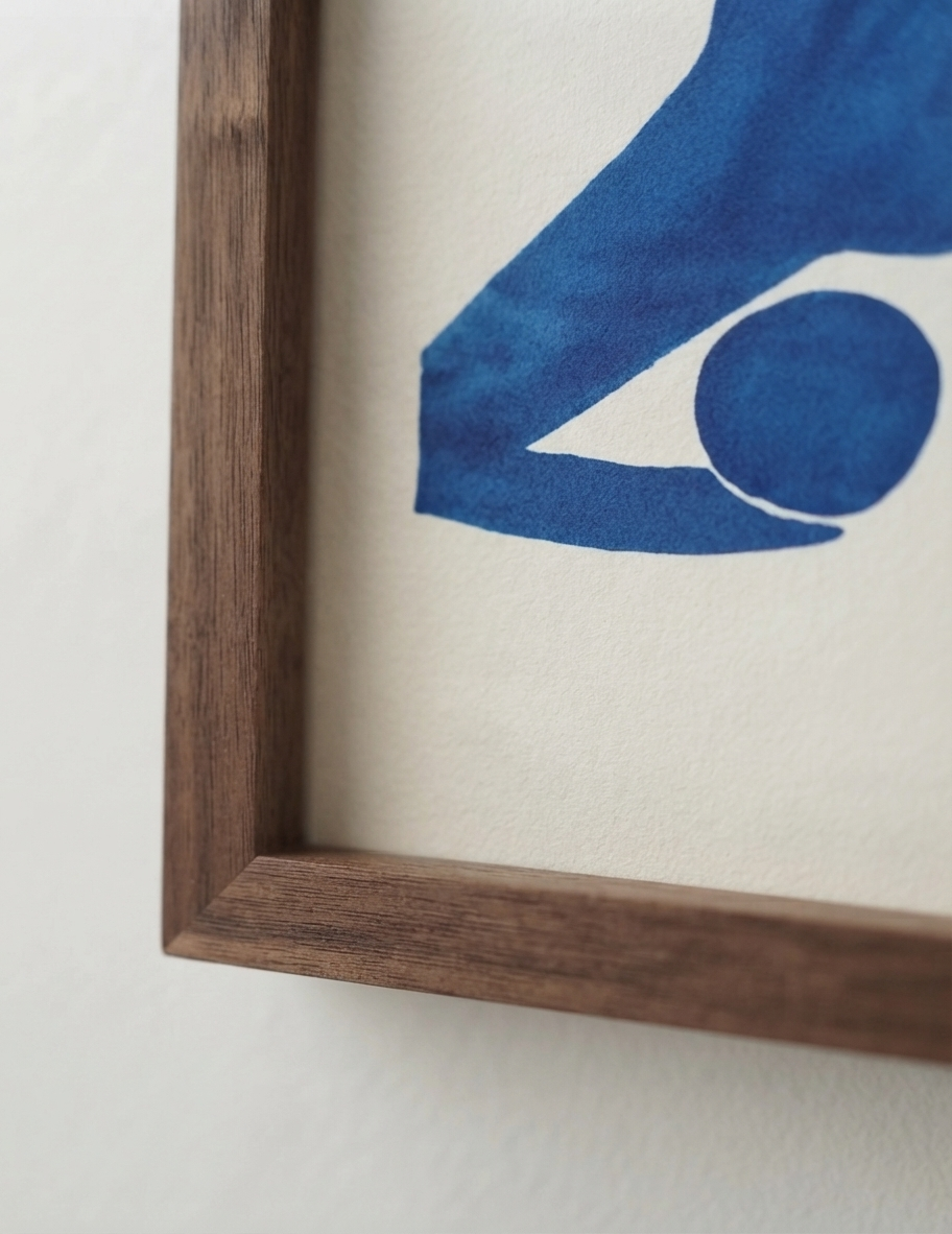 Contemporary Blue Abstract Figurative Wall Art Poster