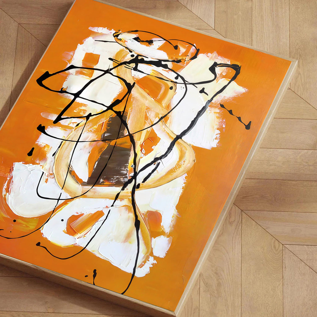 Abstract orange wall art print