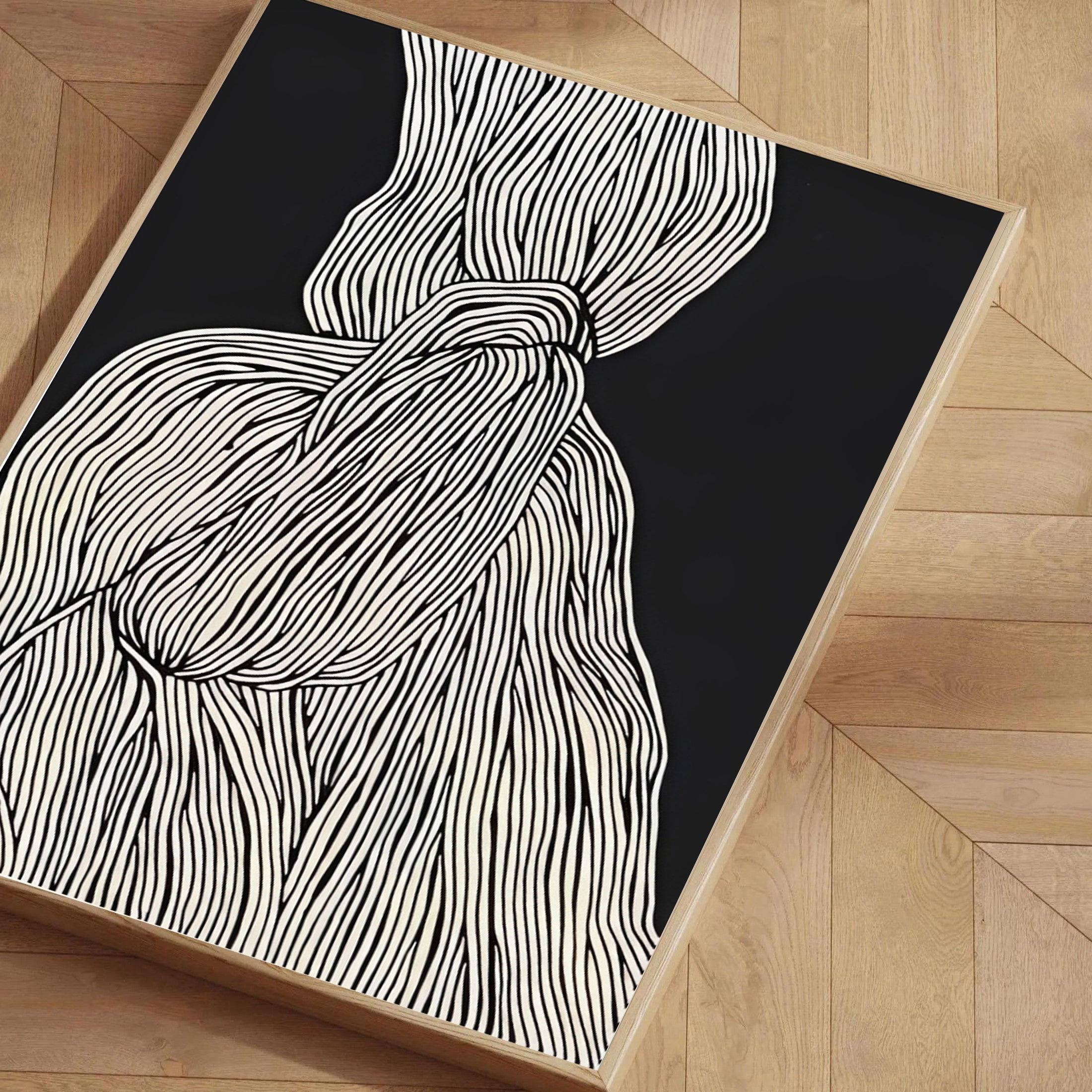 Abstract black and white wall art print