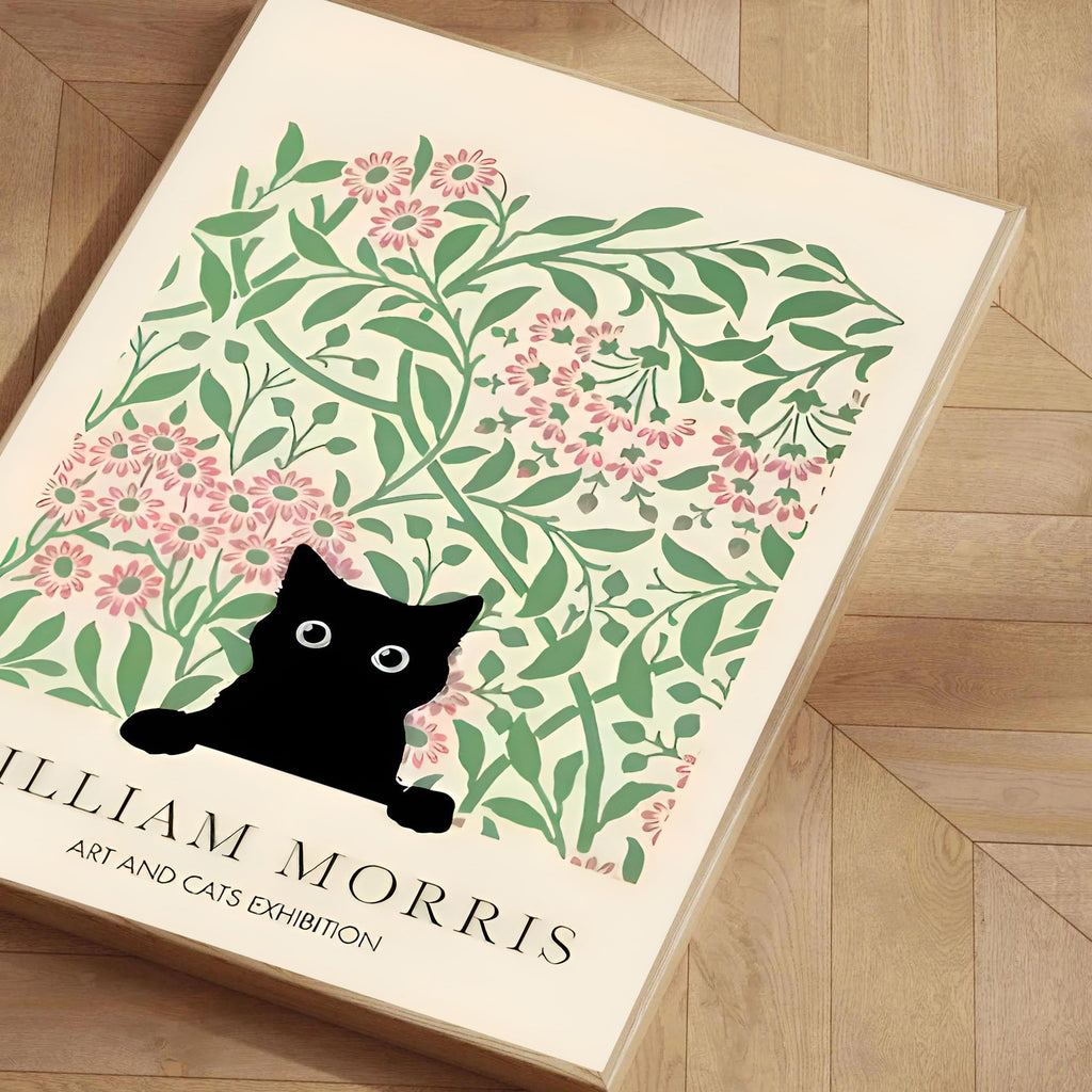 William Morris Black Cat Print