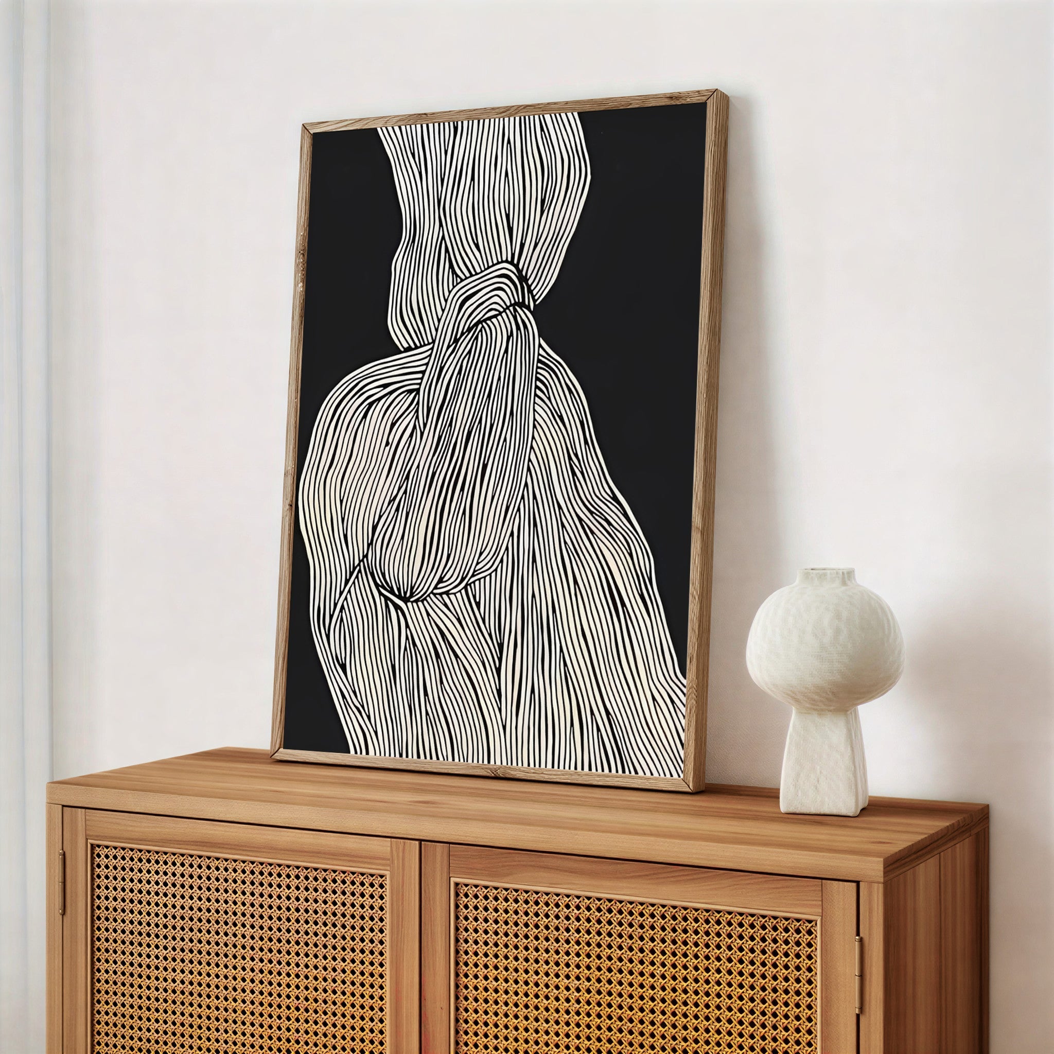 Abstract black and white wall art print