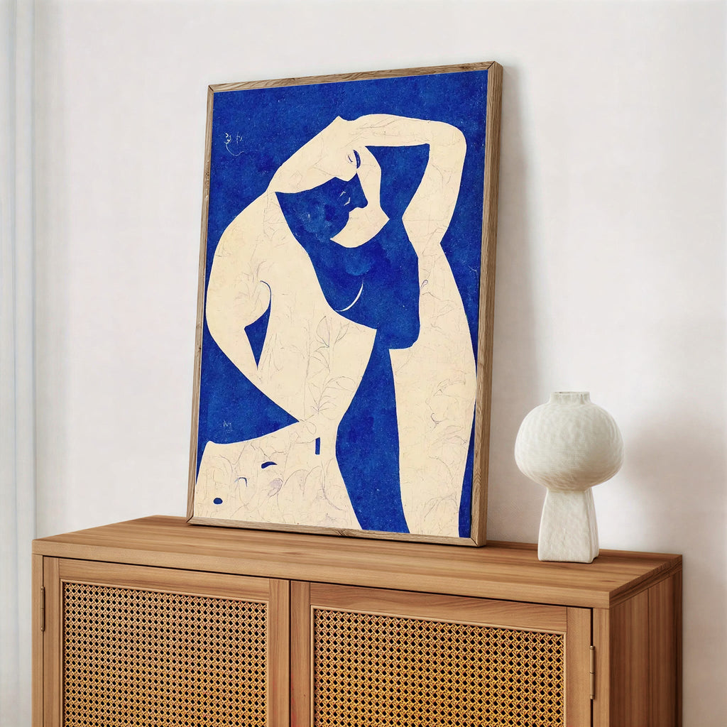 Abstract Blue Nude Wall Art Print