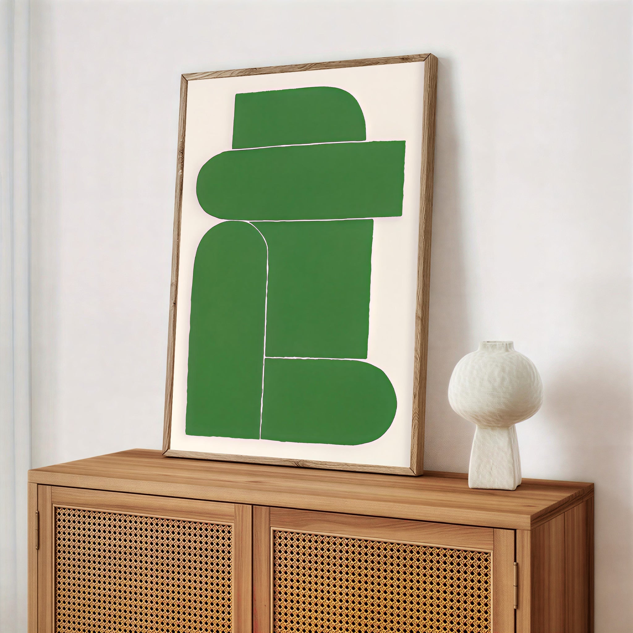 Modern abstract green wall art print