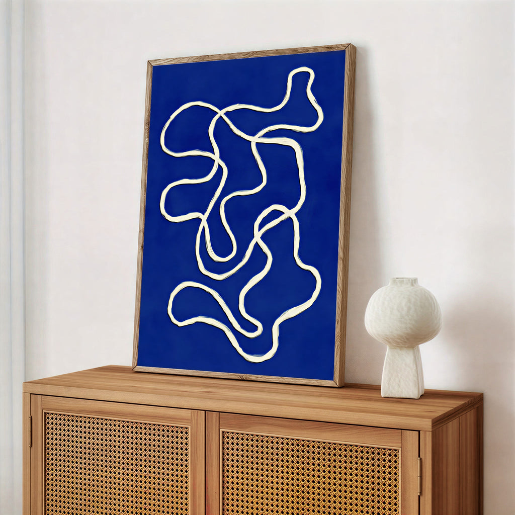 Blue abstract wall art print