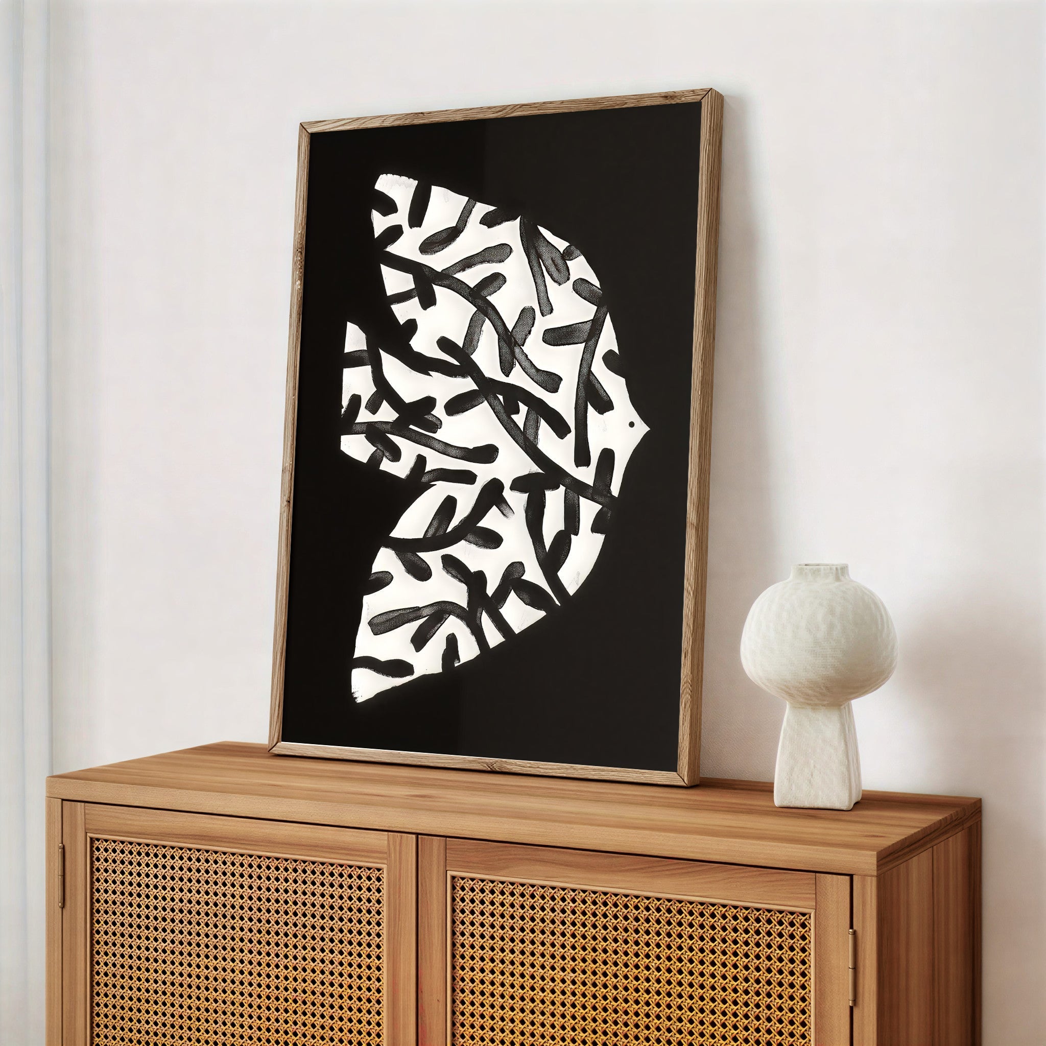 Abstract Black and White Wall Art Print