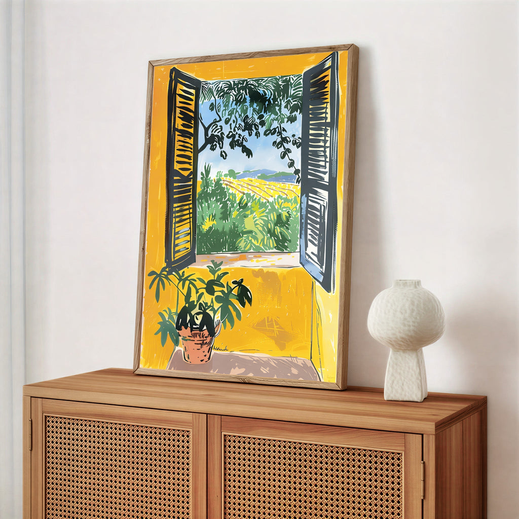 Matisse-inspired window view art print