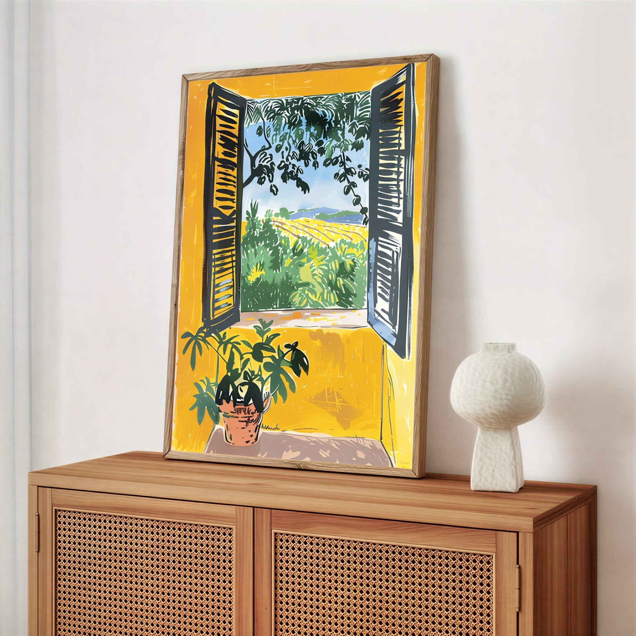 Matisse-inspired window view art print