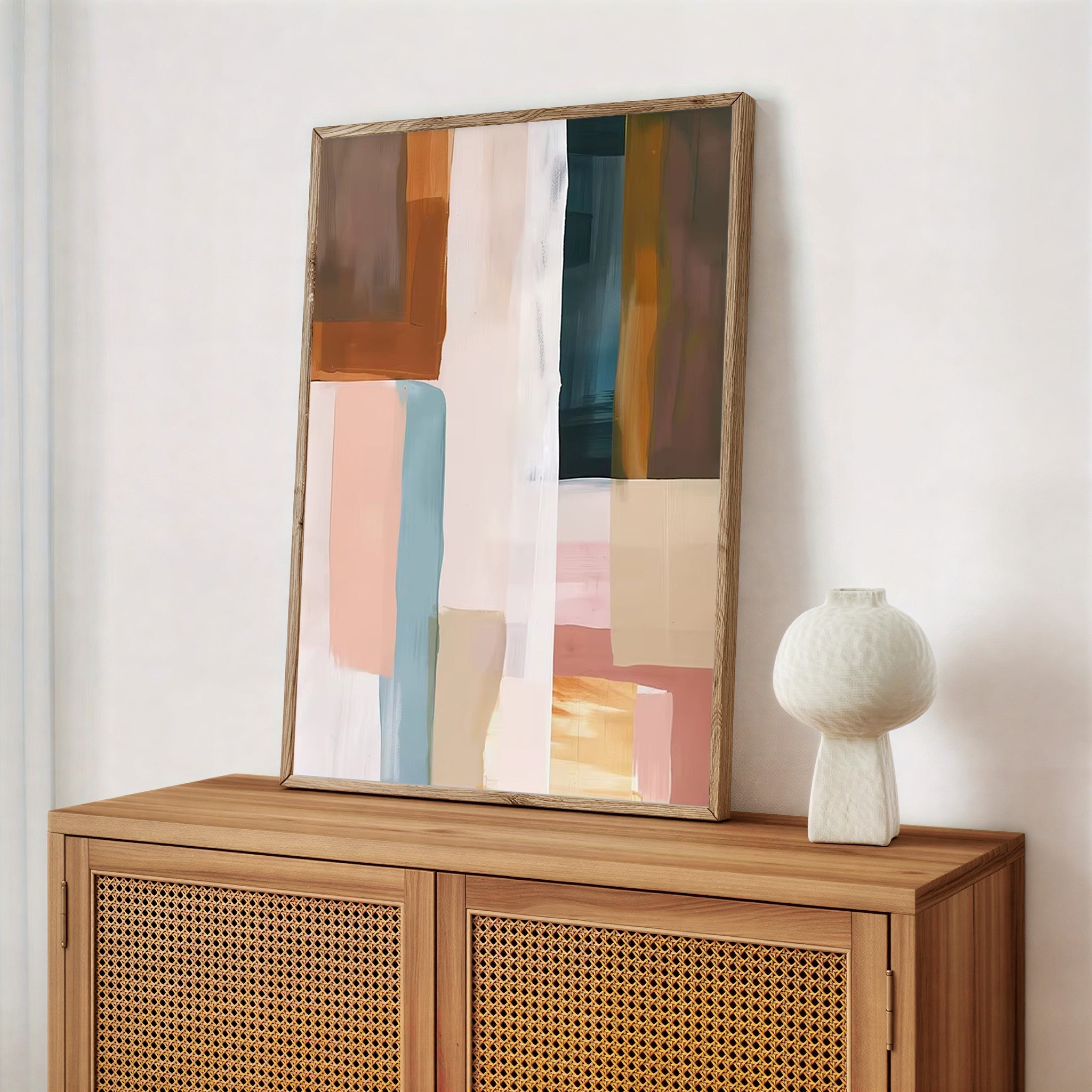 Modern neutral abstract wall art print