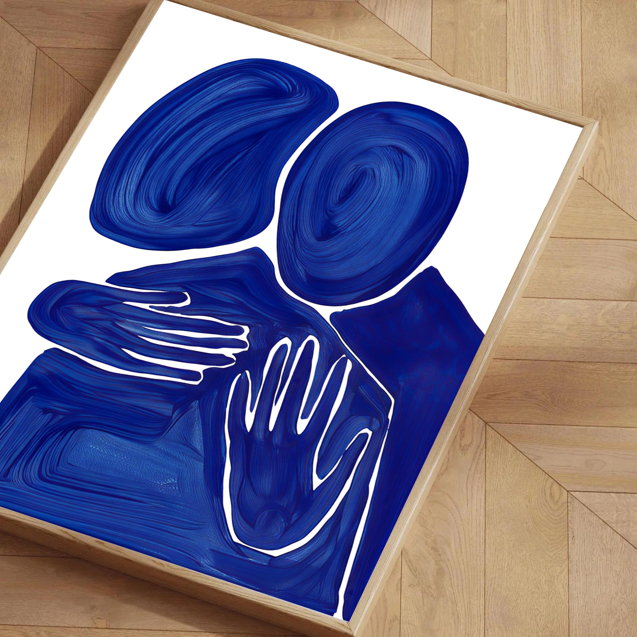 Abstract Blue Embrace Art Print