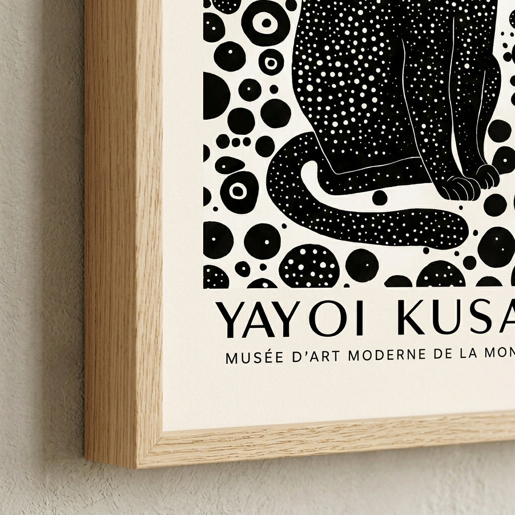 Minimalist Black Cat Art Print