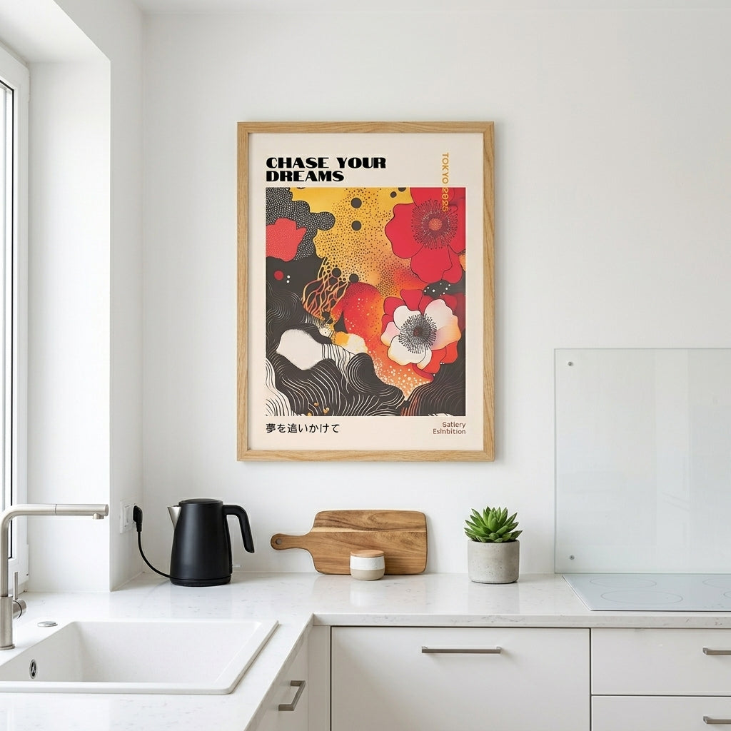 Japanese Graphic Poppy Art Print