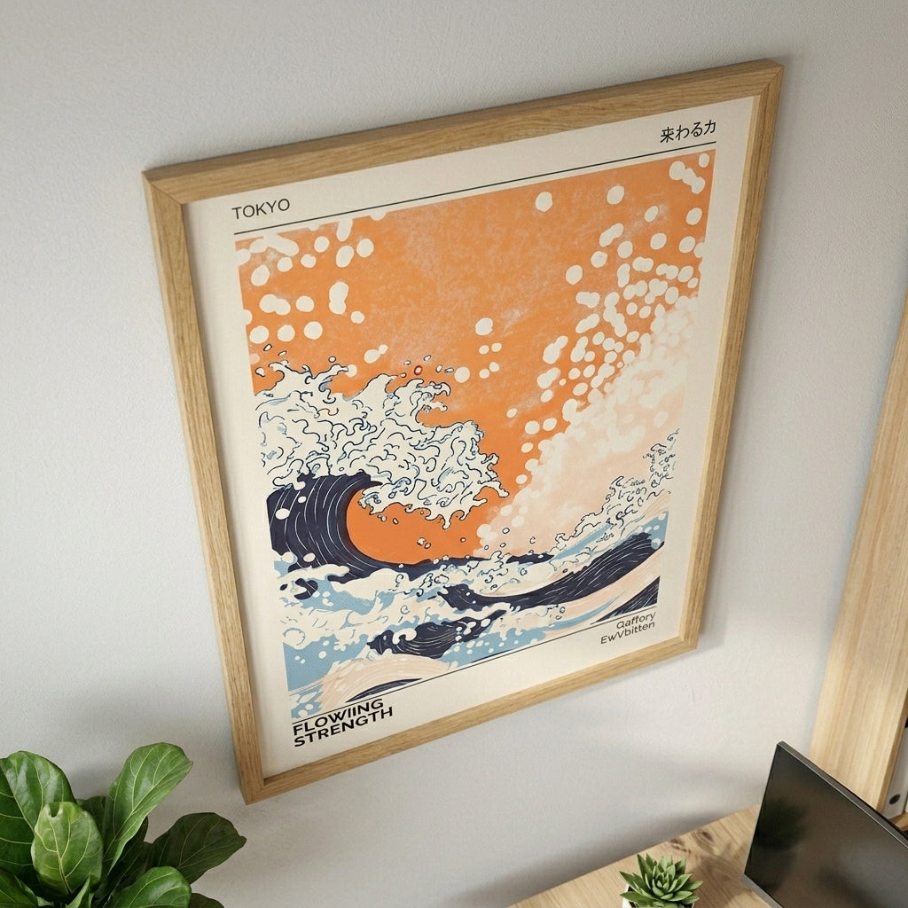 Japanese Wave Print – Tokyo Gallery Exhibition Wave Poster