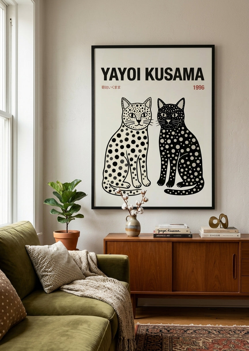 Yayoi Kusama Cats Tokyo 1996 Poster