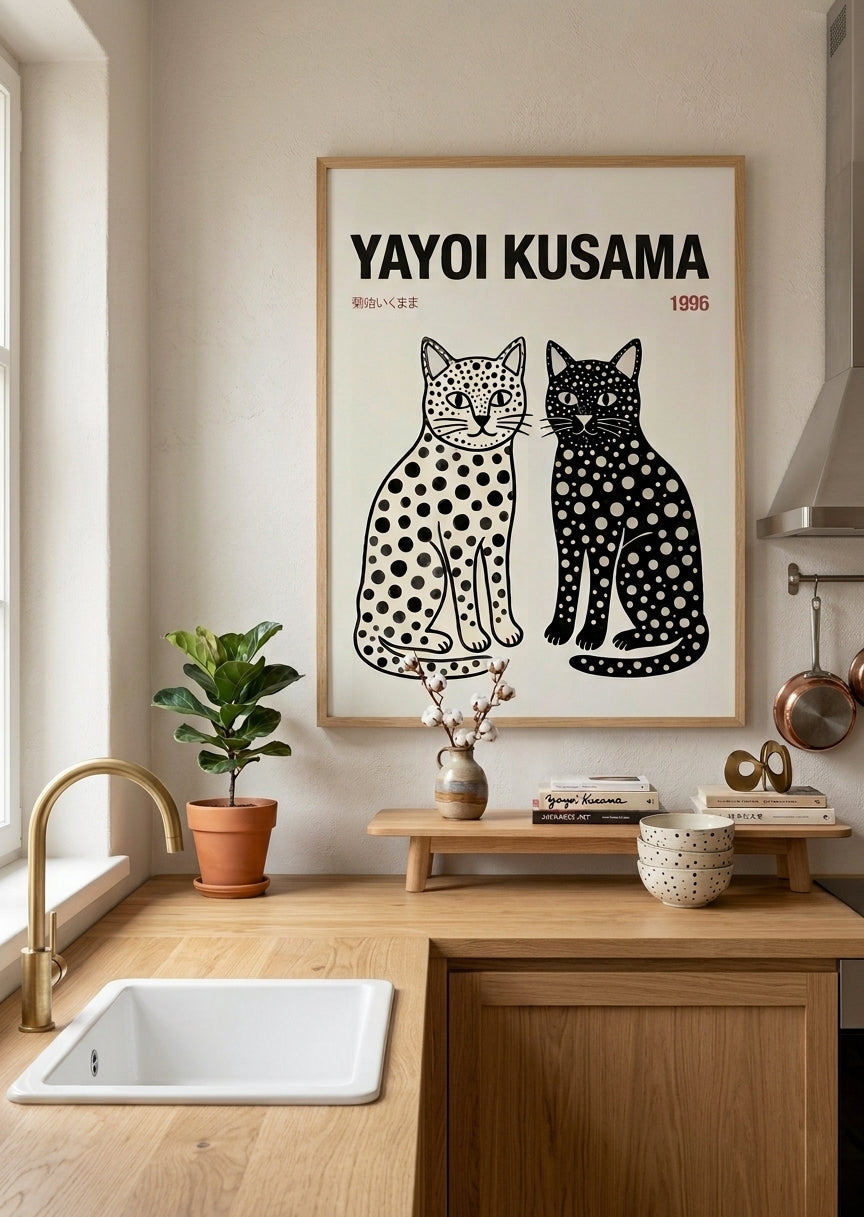 Yayoi Kusama Cats Tokyo 1996 Poster