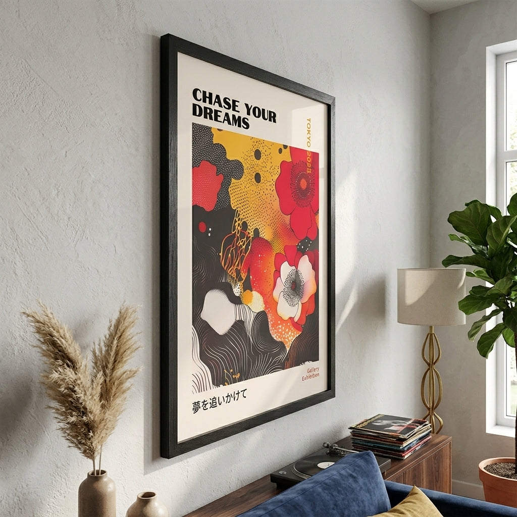 Japanese Graphic Poppy Art Print