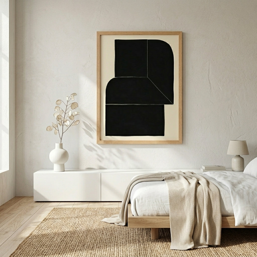 Black Minimalist Abstract Wall Art Print