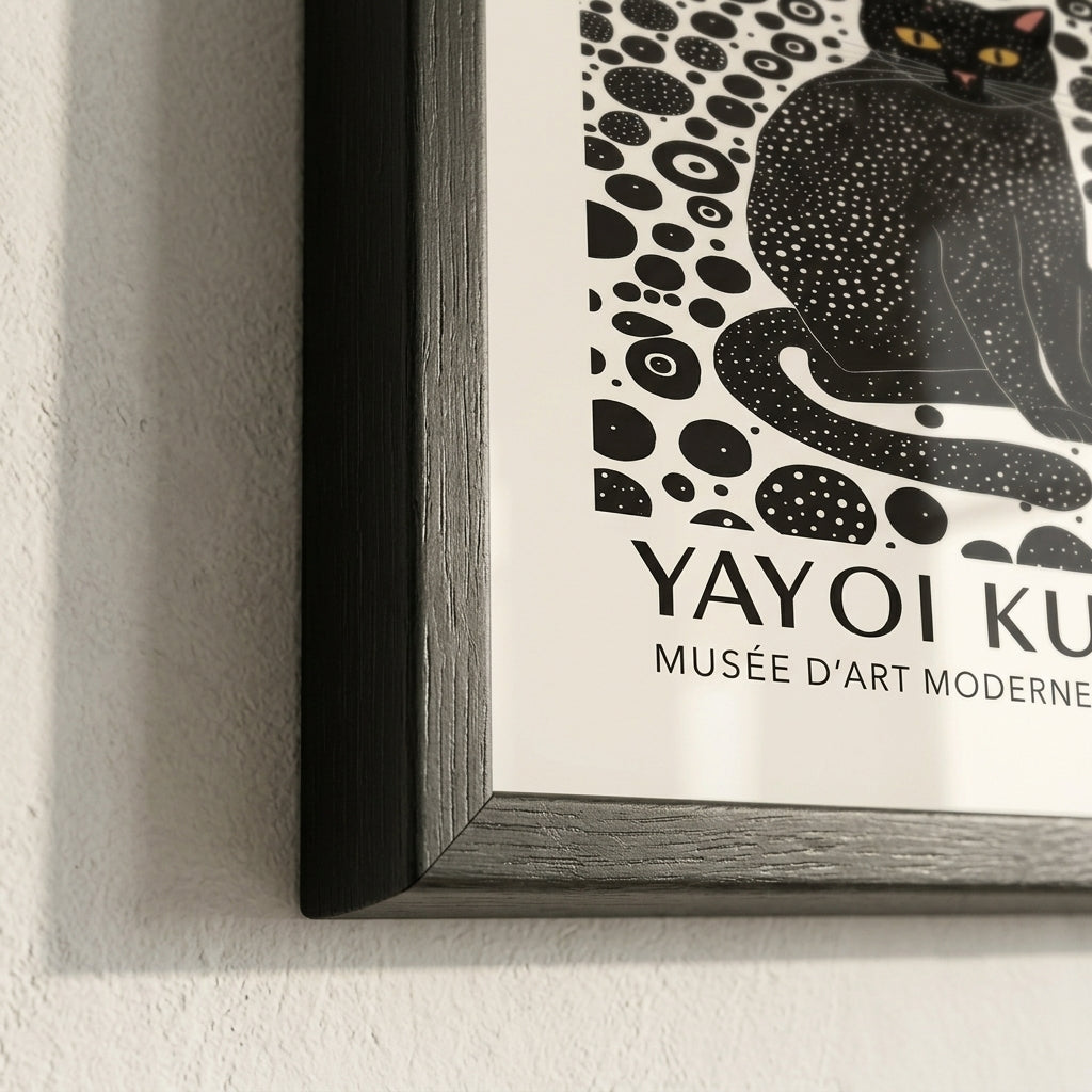 Minimalist Black Cat Art Print