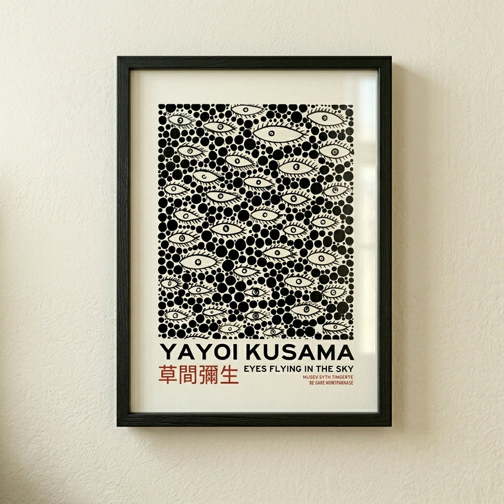 Yayoi-Kusama Inspired Poster Dots and Eyes