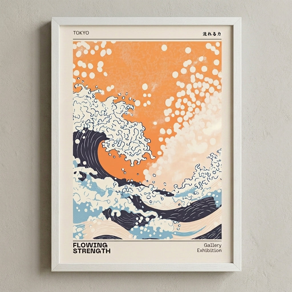 Japanese Wave Print – Tokyo Gallery Exhibition Wave Poster