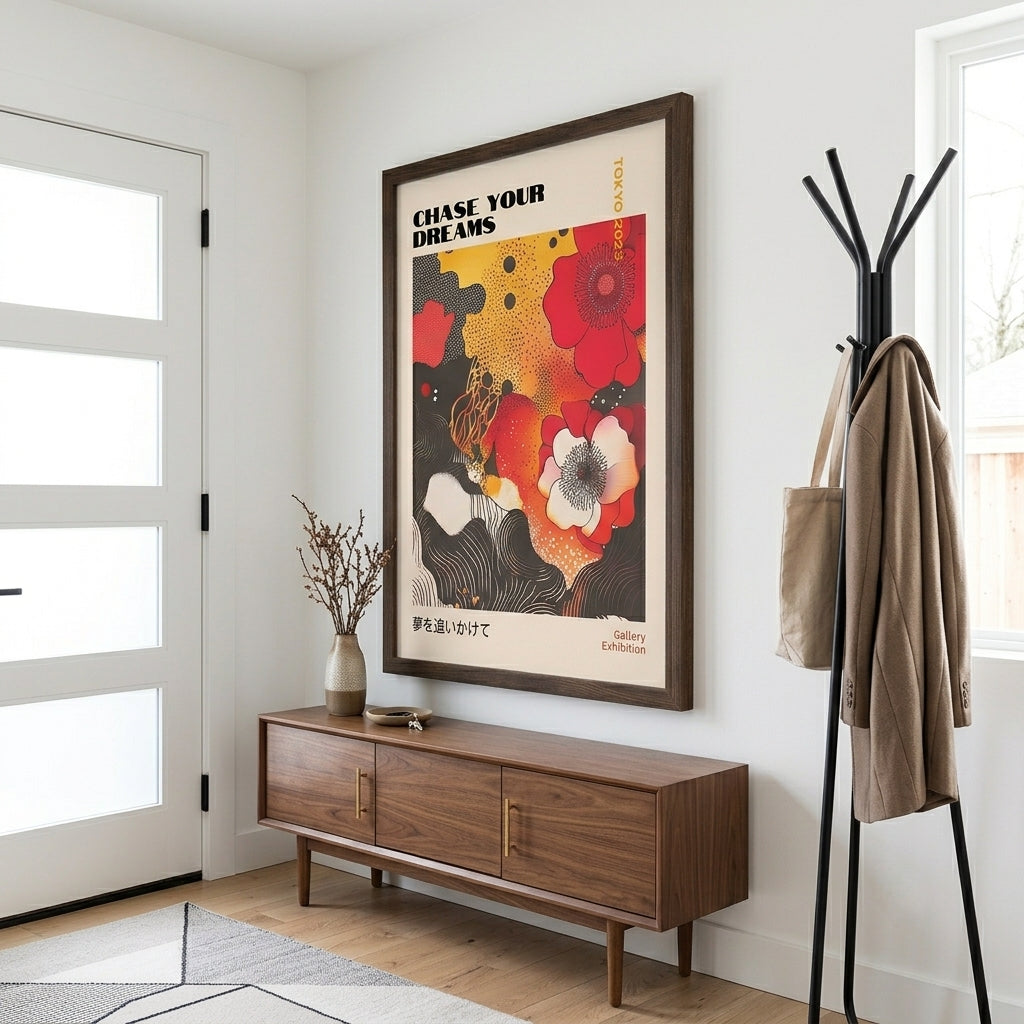 Japanese Graphic Poppy Art Print