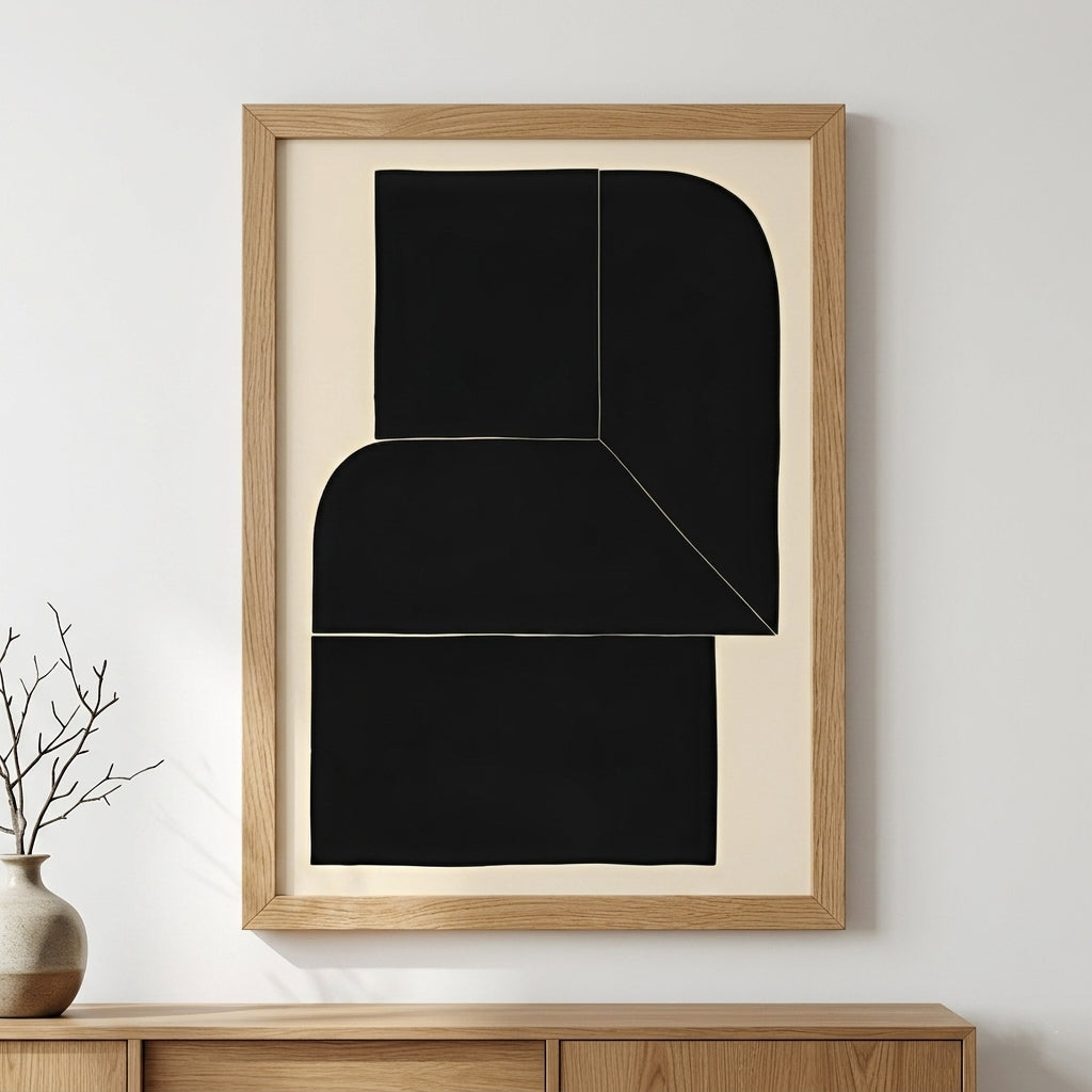 Black Minimalist Abstract Wall Art Print