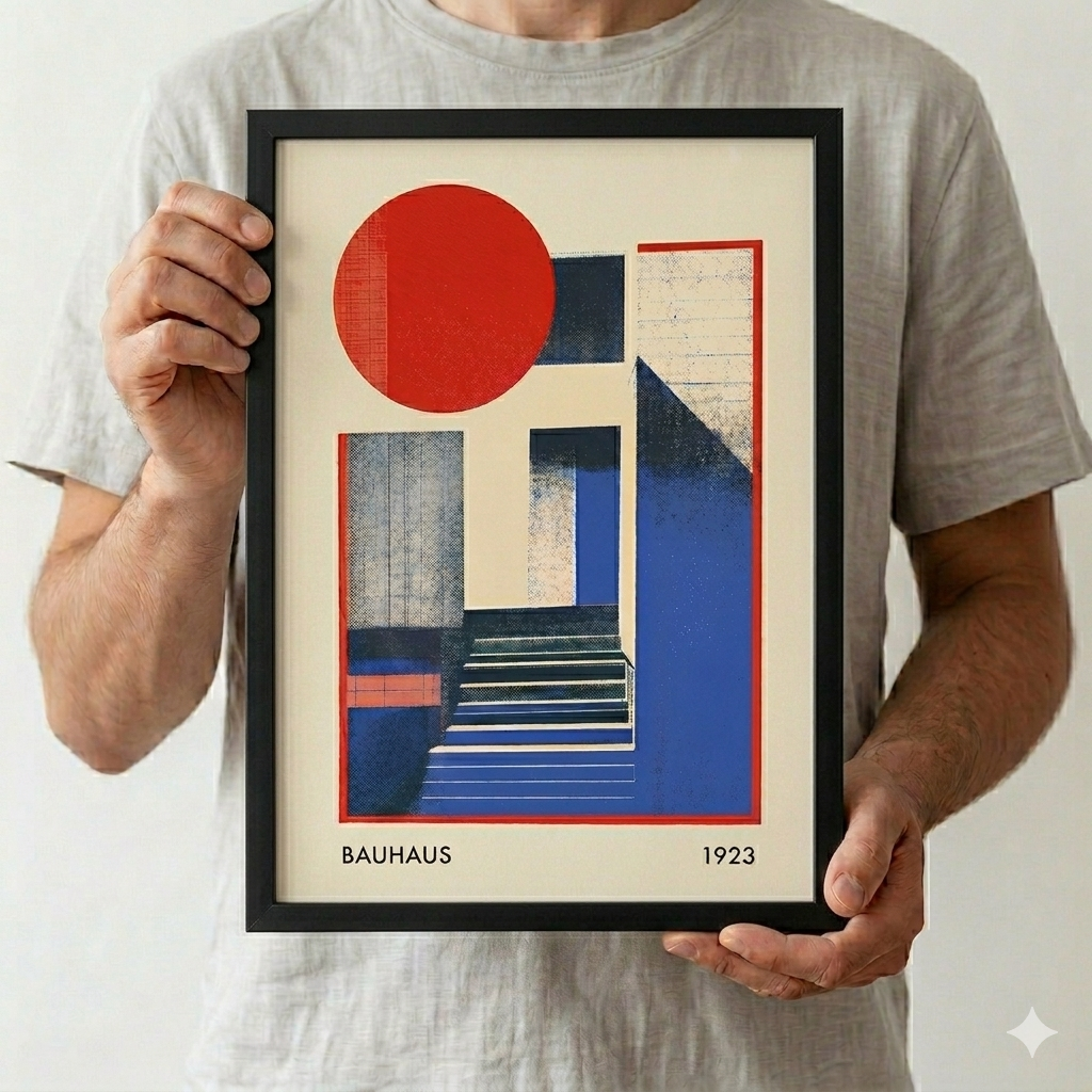 Abstract bauhaus wall art print from 1920s