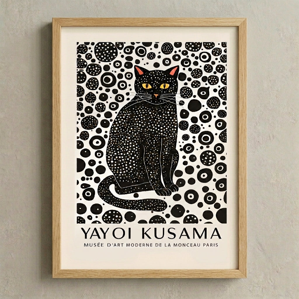 Minimalist Black Cat Art Print