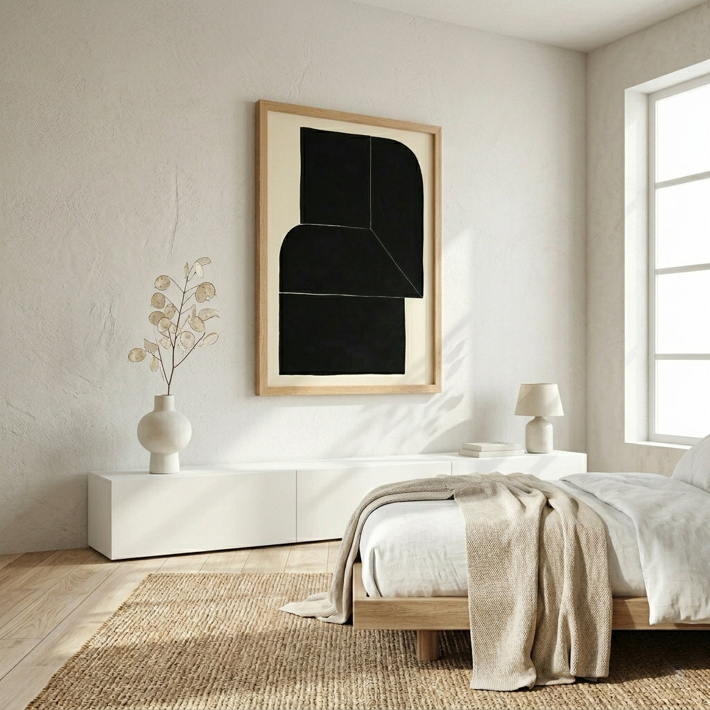 Black Minimalist Abstract Wall Art Print