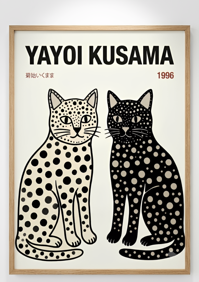 Yayoi Kusama Cats Tokyo 1996 Poster