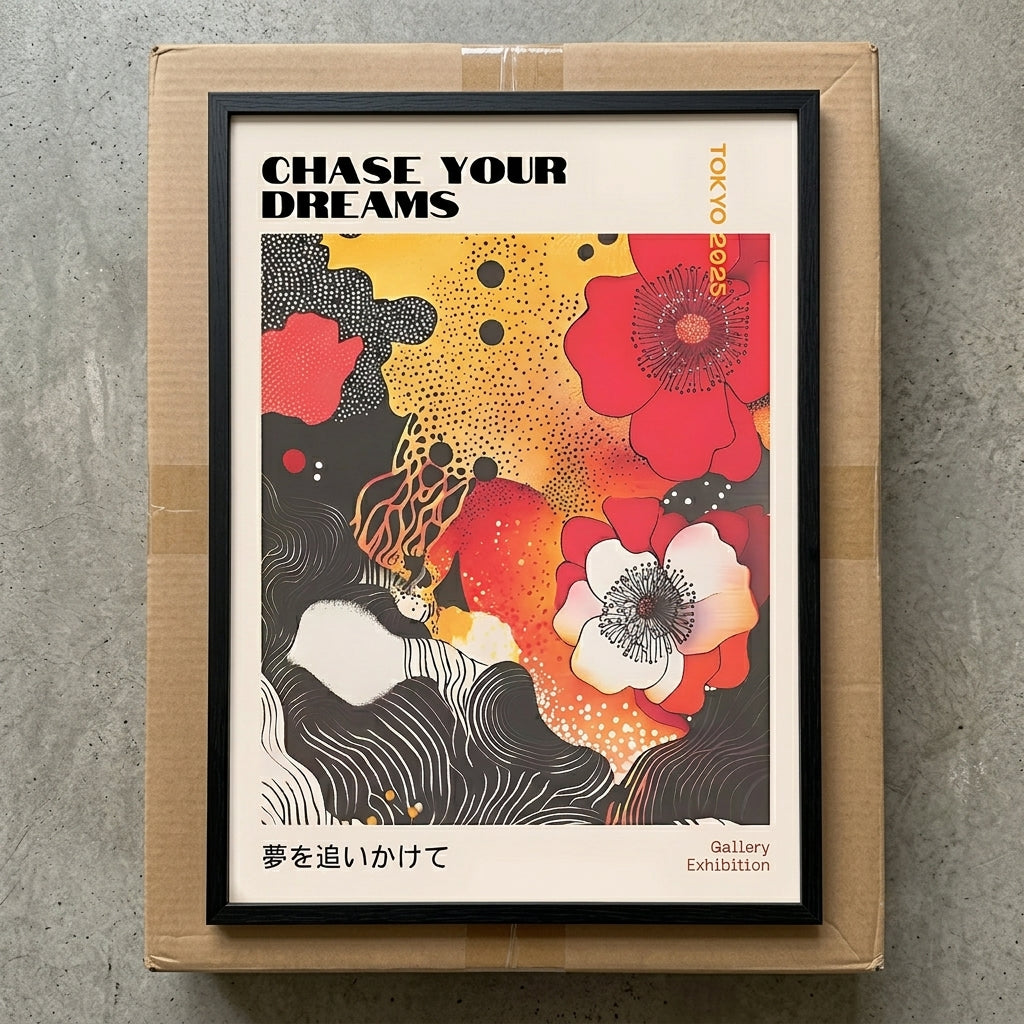 Japanese Graphic Poppy Art Print