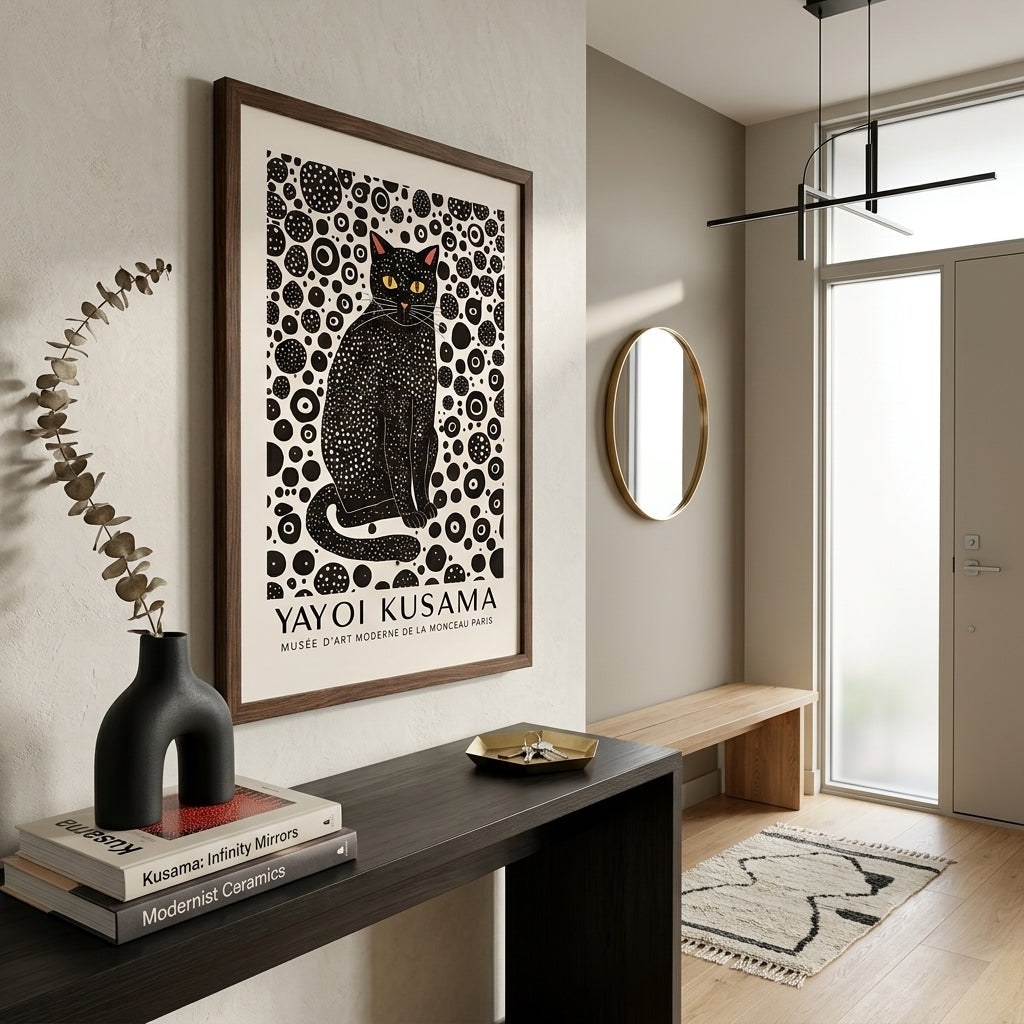 Minimalist Black Cat Art Print