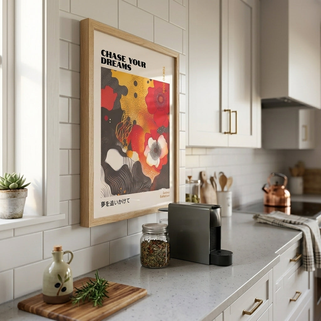 Japanese Graphic Poppy Art Print