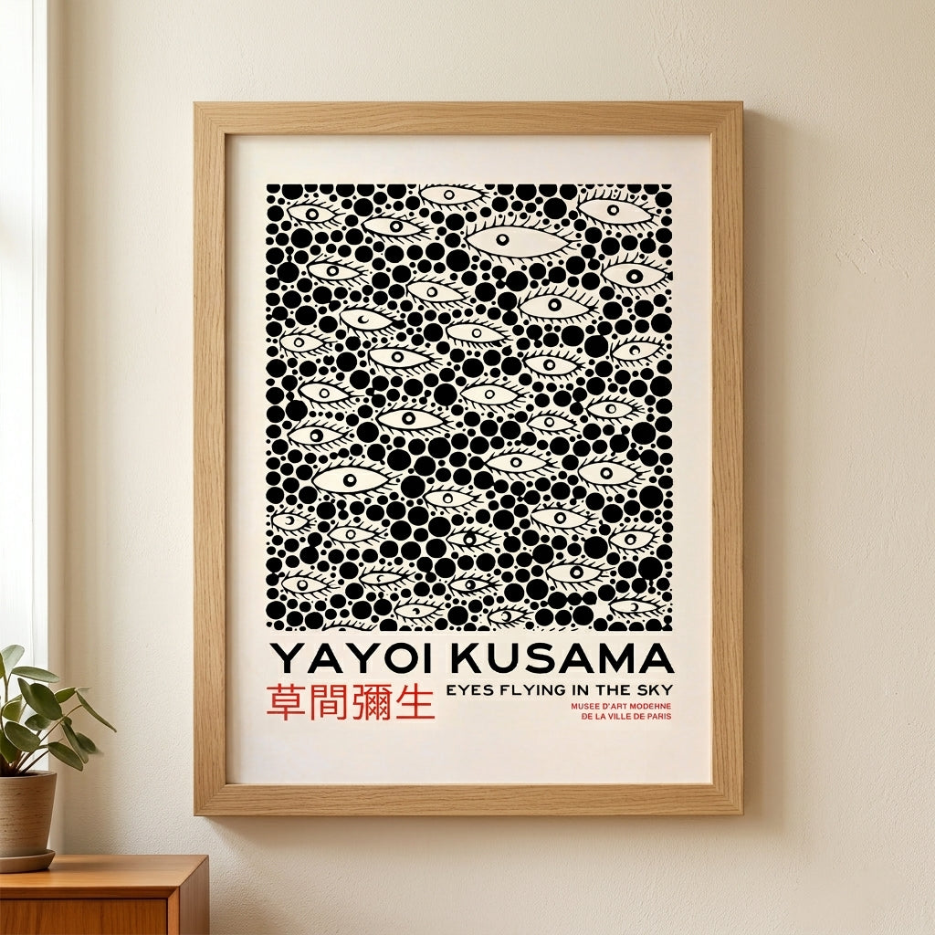Yayoi-Kusama Inspired Poster Dots and Eyes
