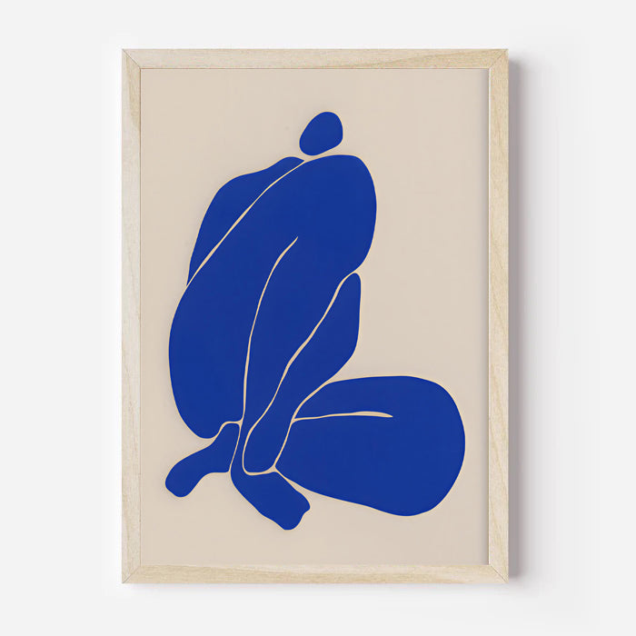 Blue Abstract Figure Wall Art Print