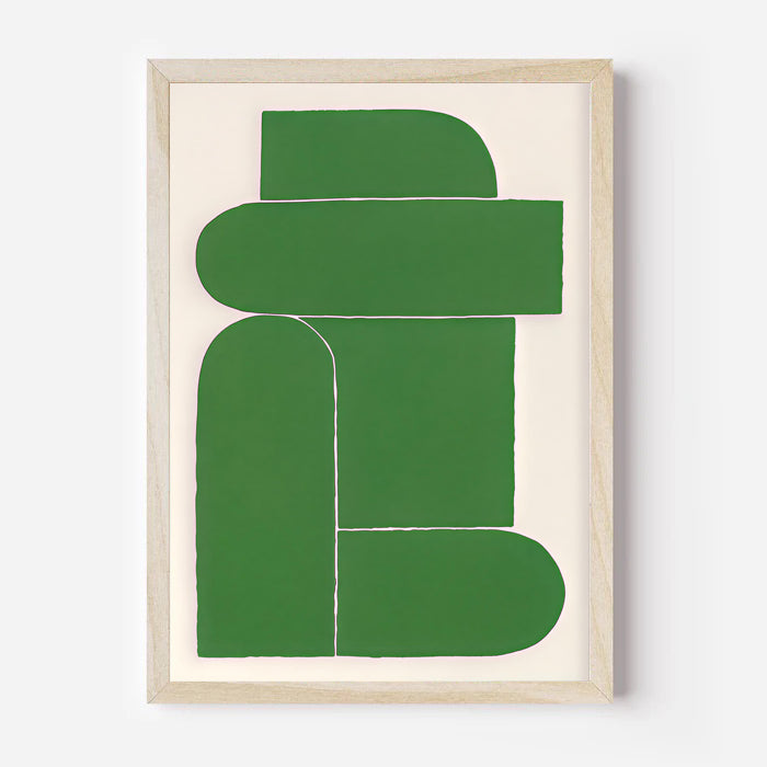 Modern abstract green wall art print