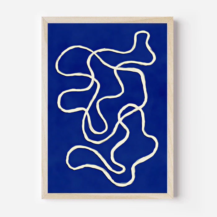 Blue abstract wall art print