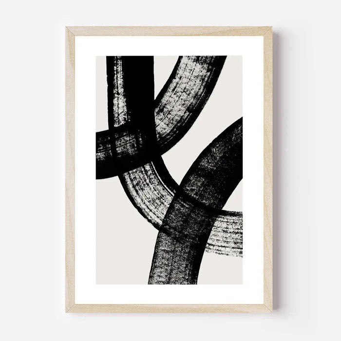 Black and white abstract wall art print