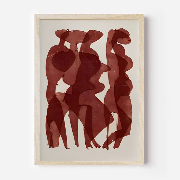 Red Tones Abstract Figurative Art Print