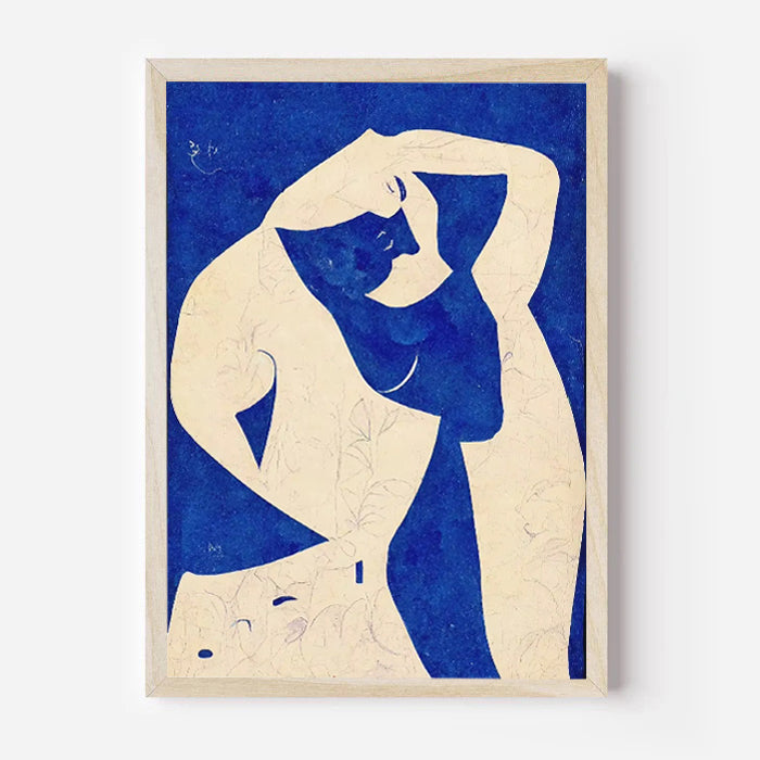 Abstract Blue Nude Wall Art Print