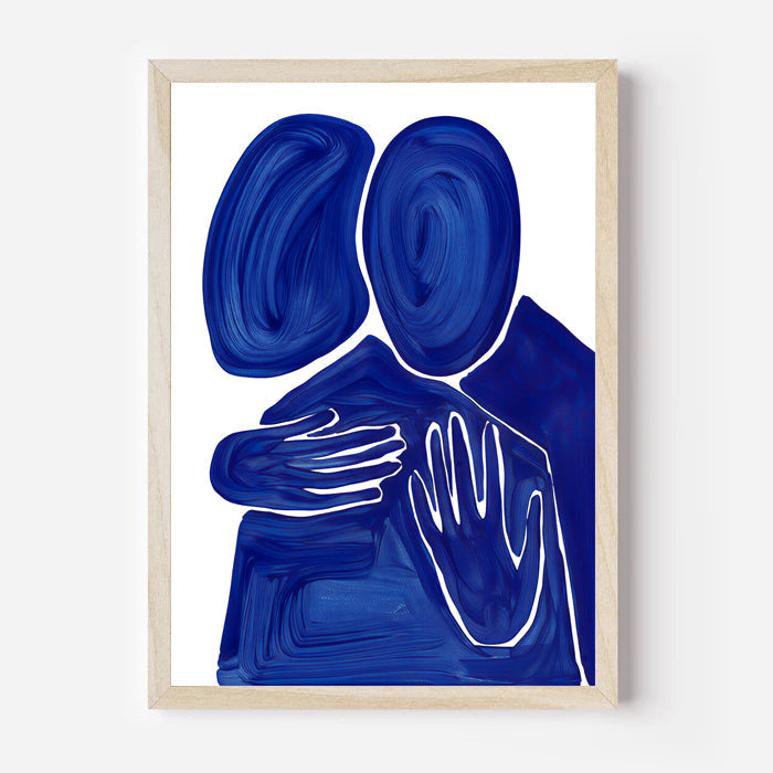 Abstract Blue Embrace Art Print