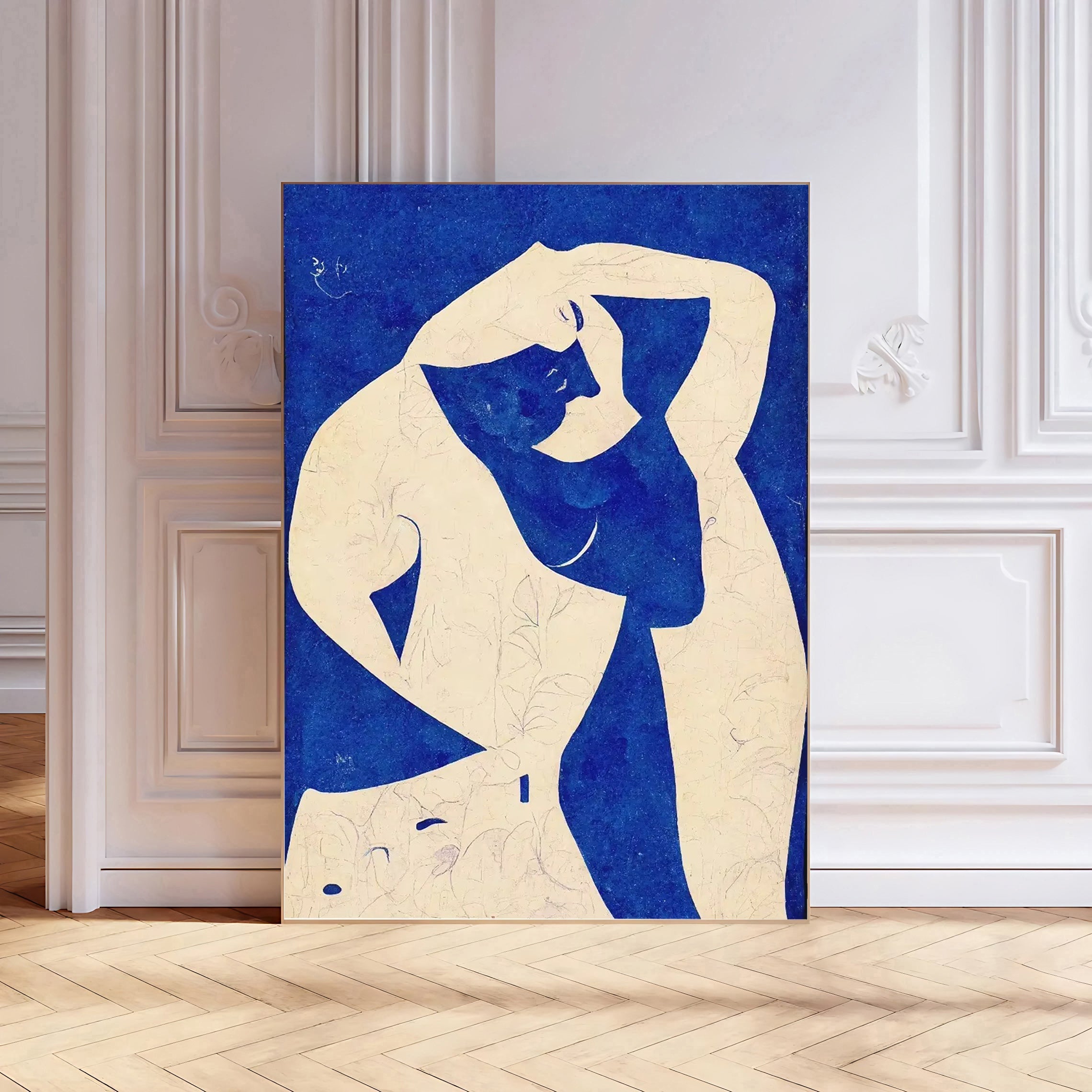 Abstract Blue Nude Wall Art Print