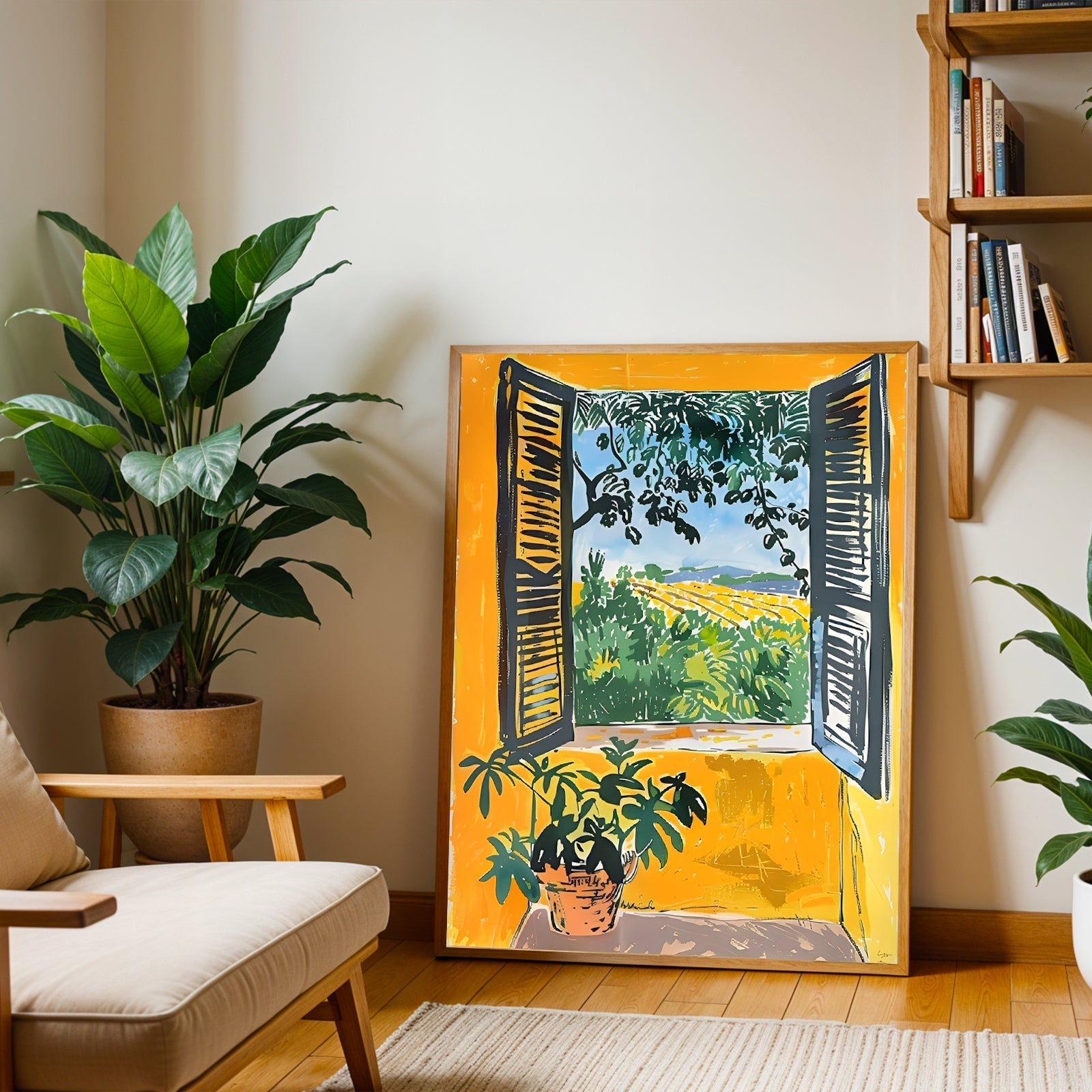 Matisse-inspired window view art print
