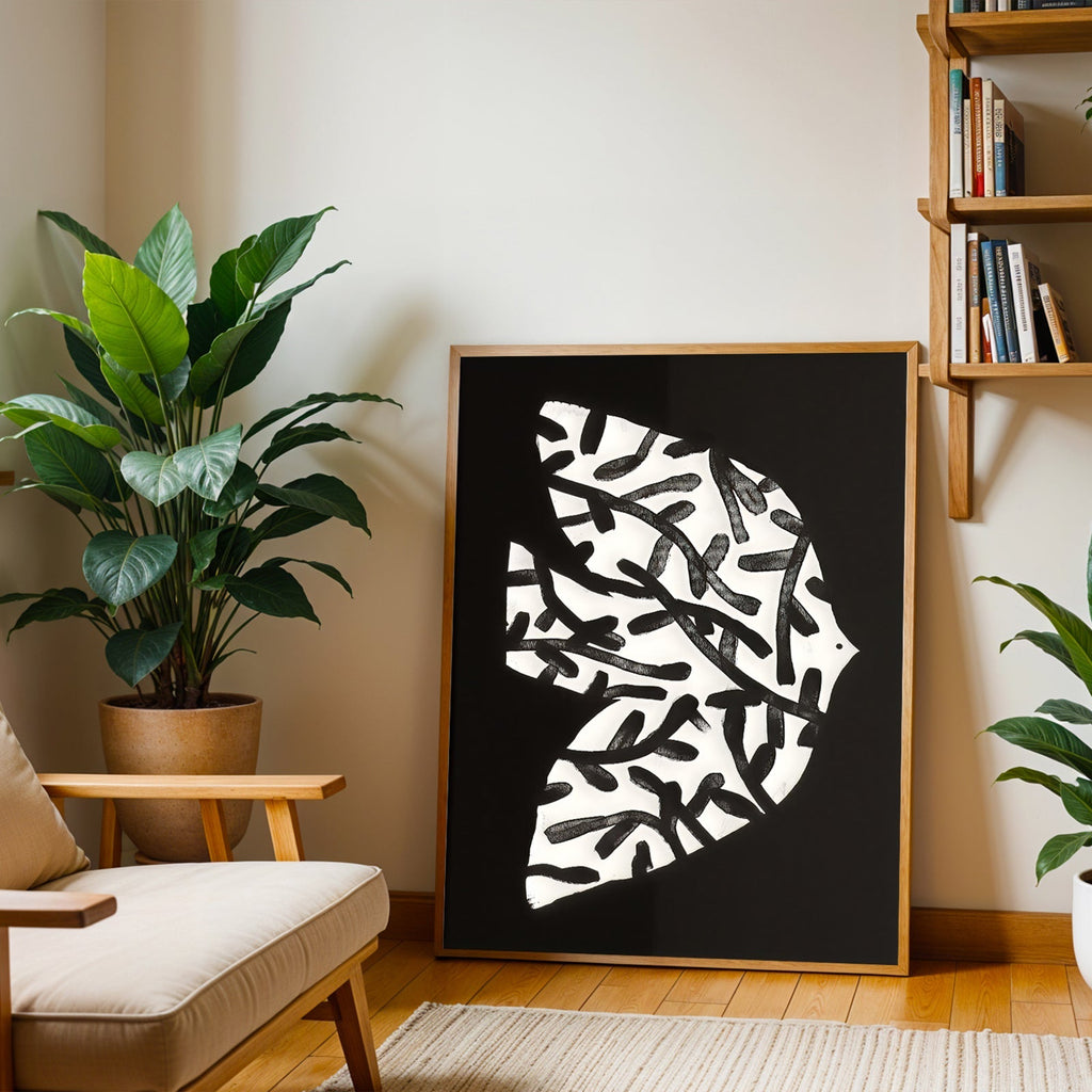Abstract Black and White Wall Art Print